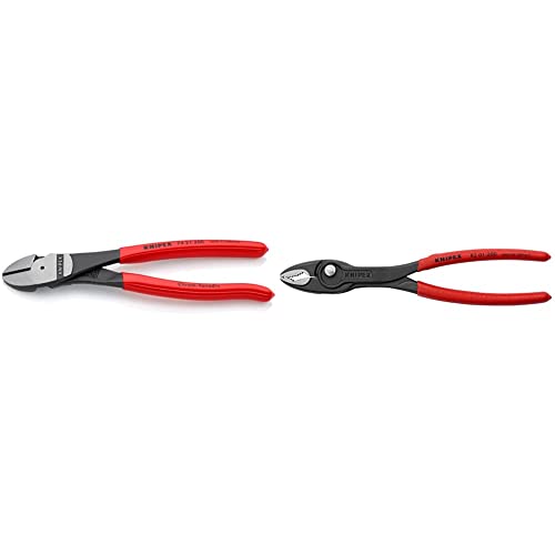 Knipex Tools 74 21 200, 8-Inch High Leverage Angled Diagonal Cutters & Twingrip Pliers #TOP29