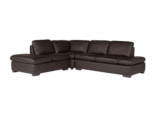 Vente-unique - Canapé d'angle en Cuir Onyx II - Marron - Angle Gauche