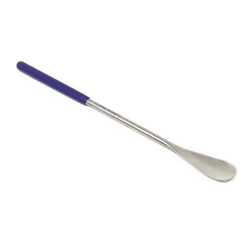 A2Z Stainless Steel Micro Lab Flat Spoon Spatula with Comfort Grip Handle, Flat Spoon Sampler for Mixing Transfering Cream, Gel, Powder, Cap Filler- Home & Lab Use - Laboratory Supplies - 6