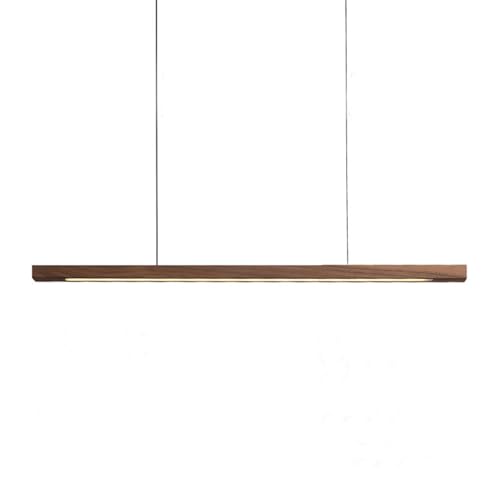 Klobvtt Lámpara de madera LED Lámpara colgante lineal Lámpara de mesa de comedor Luces colgantes nórdicas Accesorio de iluminación de isla de cocina Lámparas de techo colgantes de tira larga para rest