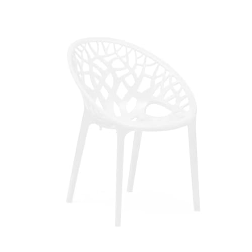 Image of Nilkamal Crystal Garden Patio Seating Chair and Table Set | 2 Chairs and 1 Table | Plastic Furniture for Indoor, Outdoor, Balcony, Cafe | Milky White