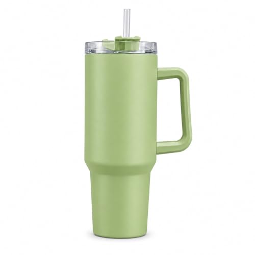 Image of SR Plastic Tonny Tumbler with Handle, Straw & Lid, - Mug with Lid | Reusable Plastic Coffee Sipper Mugs with Lid & Straw | Large Tumbler for Travel Mug Water Cup for Gym, Office & Outdoor Use(Green)