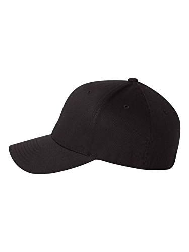 Flexfit 6277 Wooly Combed Twill Cap (Adult XXL (7 3/8" - 8"), Black)