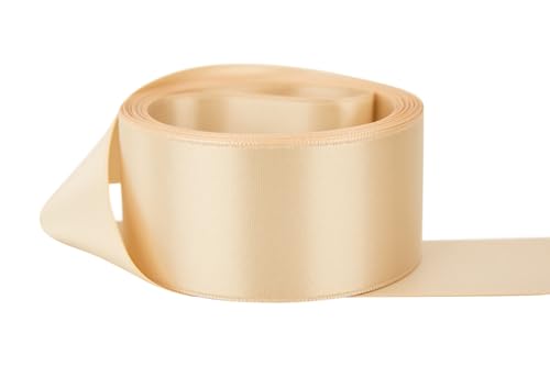 Image of Ribbon Bazaar Double Faced Satin - Premium Gloss Finish - 100% Polyester Ribbon for Gift Wrapping, Crafts, Scrapbooking, Hair Bow, Decorating & More - 3 /8 inch Blush 50yd Spool