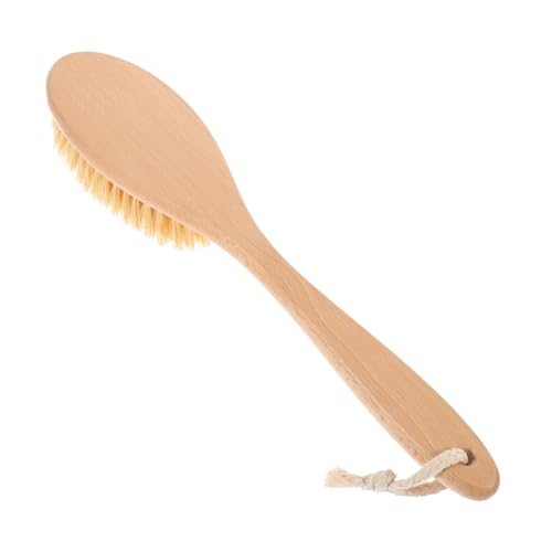 minkissy Brosse Corporelle Exfoliante en Sisal et Manche en Bois Longue Poignée Brosse de Bain pour Corps et Dos Massage Bain Quotidien