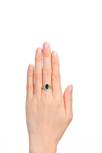 Image of Rylos Women's Yellow Gold Plated Silver Princess Diana Ring & Pendant Set. Gemstone & Diamonds, 9X7MM Birthstone. Matching Friendship Jewelry, Sizes 5-10.
