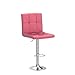 Yaheetech Pink Bar Stools Set of 2, Adjustable Velvet Barstools, Modern Counter Height Swivel Stool with Bigger Base for Kitchen Island, Pink