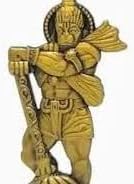 Bahubali Hanuman Ji/bajrangbali Murti Metal Golden Color Standing Posture with Gada Idol Statue for Car Dashboard & Home Decoration Gift Items 4 x 2 Inch