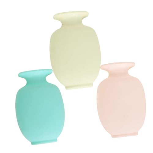 SUPVOX 3piezas Jarrones Adhesivos De Pared Plástico Macetas Colgantes Decorativas Colores Limón Rosa y Reutilizables y Fáciles De Limpiar para Flores y Plantas Decoración Creativa para Ho