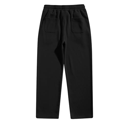 Mens Corduroy Pants Loose Elastic Waist Open Bottom Sweatpants Baggy Drawstring Wide Leg Lounge Pants with Pockets4