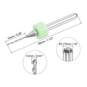#US 1/8" Shank 0.8mm PCB Drill Bit Set Circuit Board Drill Bits Rotary Tool 10Pcs