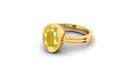 Bague saphir jaune Pukhraj 5,25 Ratti bijou gemme naturelle homme femme