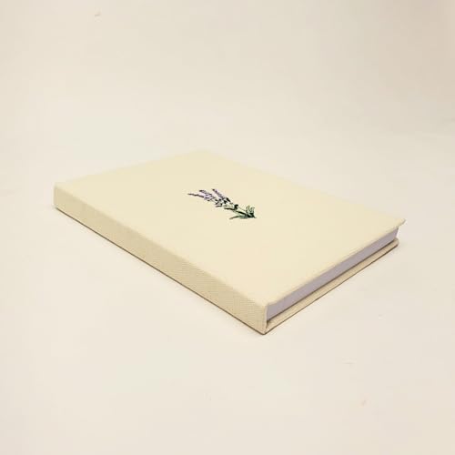 Image of Kelly Green Delicate Floral Cream Hardcover Fabric Journal (43975)