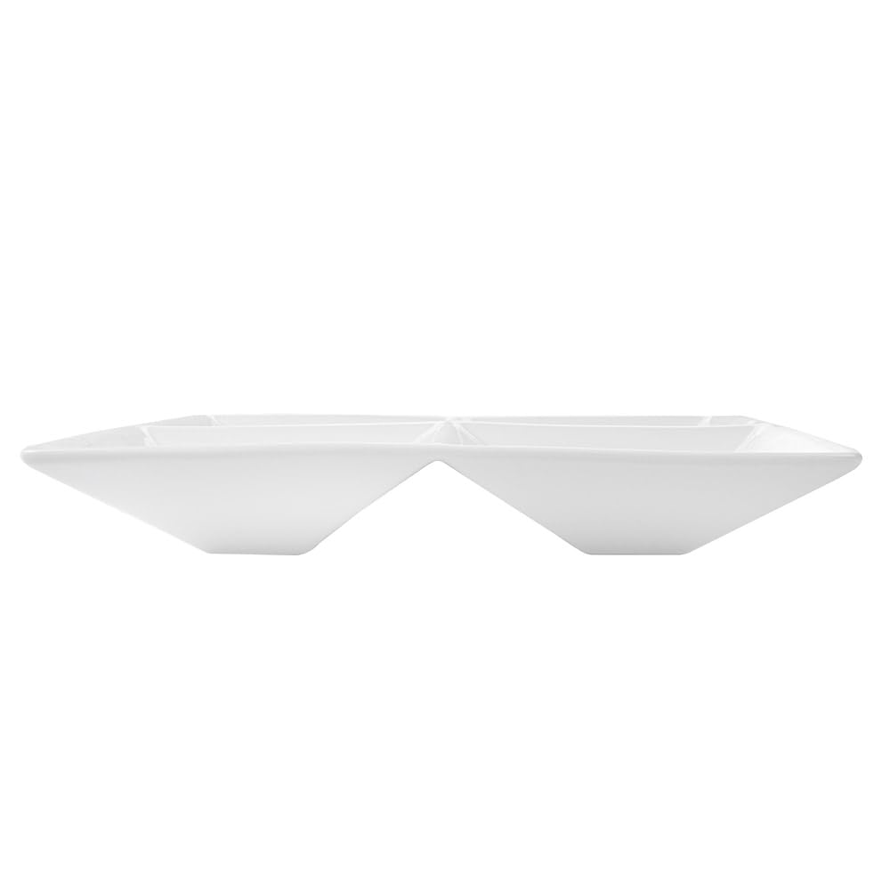 García de Pou 131.09 Platos Cuadrados 4 Compartimentos, 24 x 24 cm, Set de 4, Blanco