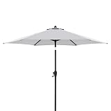 Doppler Parasol Jack 250cm gris clair - parasol rond pour balcon & terrasse - parasol pliable - parasol de balcon - parasol à manivelle - parasol de jardin avec fonction manivelle