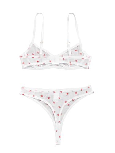 Image of Lilosy Sexy Mesh Sheer Underwire Push Up Lingerie Set Lingerie Set