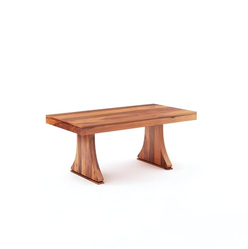Image of SONA ART & CRAFTS Paan Solid Sheesham Wood Dining Table Set of 6 Dinner Dinning Table with 6 Cushion Chair for Dining Furniture for Living Room Home Hotel Office Self Assembly (Honey Finish)