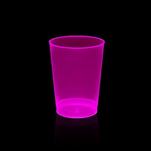 Party Essentials Hard Plastic 10-Ounce Party Cups and Tall Tumblers, Neon Pink, 25-Count