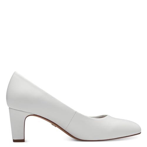Tamaris Damen Pumps mit Blockabsatz, weiß, 37 EU