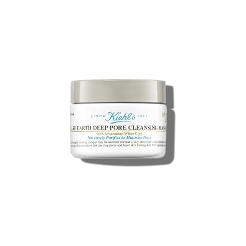 Kiehl's Rare Earth Deep Pore Cleansing Mask, Pore-Minimizing Face Mask for Clogged Pores, Detoxifies & Refines Skin, Absorbs Excess Oil, with Amazonian White Clay & Aloe Vera - 0.95 fl oz Cover