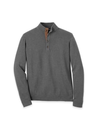 Paul Fredrick Men's Supima Cotton Four Button Mock Neck Sweater