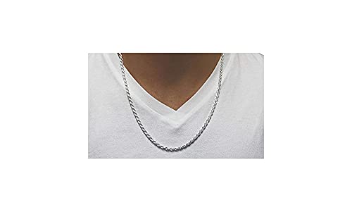 Verona Jewelers Mens Italian 925 Sterling Silver Diamond Cut Rope Chain Necklace, 36 Inches, 5MM, Silver, Sterling Silver3