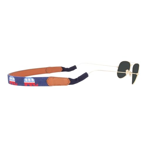 Image of Leather Hand-Stitched Needlepoint Sunglass Strap Retainer