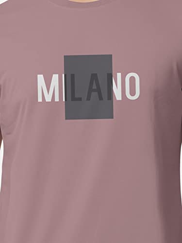 Image of BULLMER Black Trendy Typographic Printed Round Neck Half Sleeve Tshirt for Men