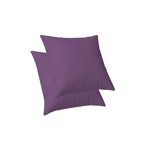 ggaimwf Housses de Coussin Violet en Aspect Lin de Couleur Unie pour canapé Coussin Continental pour lit Double-Face Lavande Housses de Coussin carrées avec...