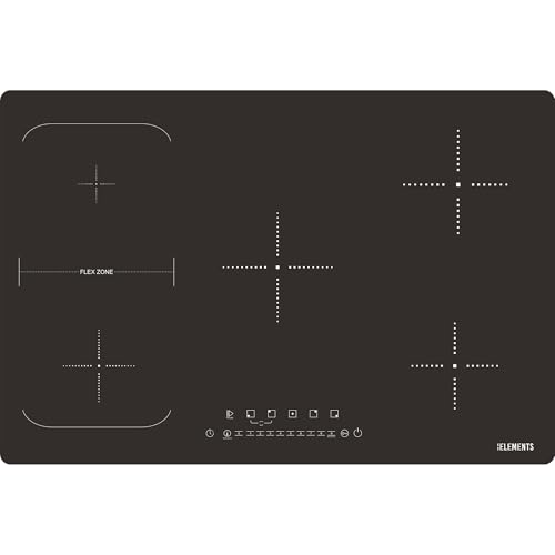 Placa de inducción de 60 cm, antiarañazos, resistente a los arañazos, función de conservación del calor, placa de inducción 4 platos, Flexzone, Autark, 7400 W, sin marco, control táctil, protección