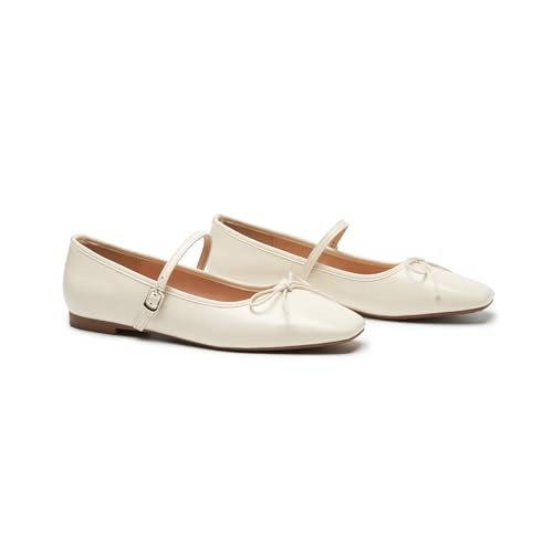 Image of C.Paravano Women's Mary Jane Flats | Square Toe Ballet Flats | Daily Wear Work Shoes | Dress Shoes with Adjustable Straps