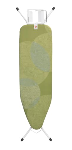 Image of Brabantia Size B Ironing Board (49x15 in) 7 Height Options, Adjustable Steam Iron Rest Holder (Calm Rustle) Non-Slip Feet, Anti-Collapse Child Locks