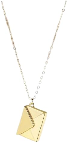 OUTLETISSIMO® Collier pendentif médaillon avec enveloppe ouverte 2 cm avec lettre amour I Love You couleur or ET240
