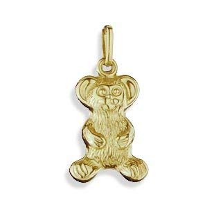 14ct Yellow Gold 3D Teddy Bear Charm/Pendant 20mm (206095)