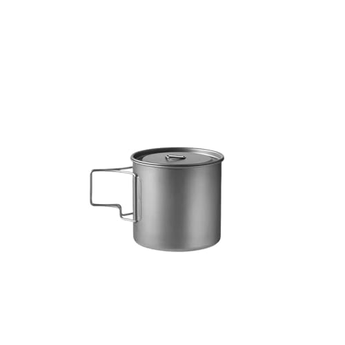 Tasse de camping en titane portable à poignée pliable pour bivouac léger