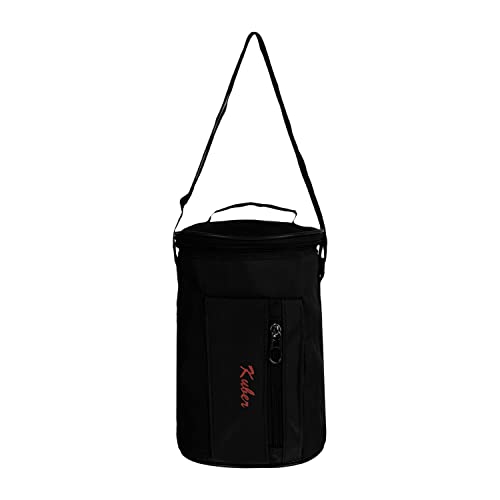 Image of Kuber Industries Lunch Bag | Canvas Waterproof Tiffin Bag for Office | Adjustable Shoulder Strap with One Small Zipper Pocket | Black
