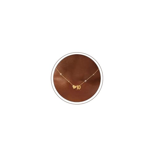 LOUMILEO Softball/Soccer/Volleyball/Basketball/Tennis Necklace for Women 14K Gold Number Necklaces for Women Dainty Gold Heart Pendant Necklace Personalized Sports Accessories Jewelry Gift