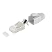 Produktbild Netzwerk Modular Stecker RJ45 Set für Verlegekabel bis AWG 23, Stecker mit Zugentlastung, Einführhil Grau