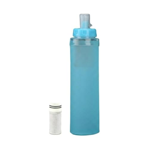 折りたたみ式浄水ソフトボトル 500ml 抗菌フィルター付き 軽量携帯 登山 ランニング サイクリング キャンプなどアウトドアシーンに対応 水分補給用給水バッグ (400ml,A)（Amazon）