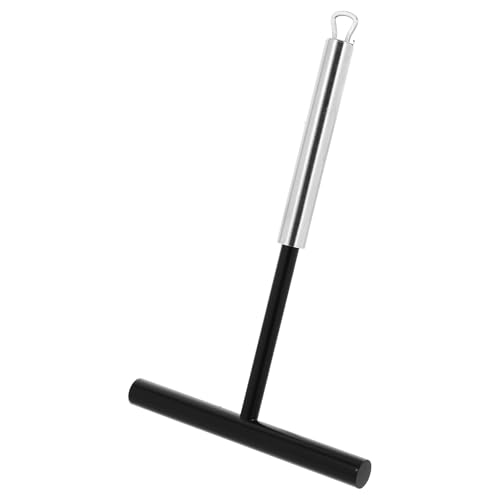 Veemoon Spatola per Crepes in Acciaio Resistente e Nylon Raschietto a T per Pancake Utensile Cucina per Distribuzione Crêpes Foro Appendibile Adatta per Tutti i Tipi di Pancake