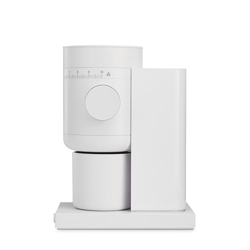 Fellow Opus 2 Conical Burr Grinder – Electric Coffee Grinder for Home Use, 48 mm Burrs, Stepless Grind Adjustment, Espresso to Cold Brew Range, Anti-Static, Auto Stop, White