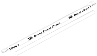 Green Planet Jumbo Biodegradable Restaurant Style Wrapped White Paper Straw (7.75″ Length, .248″ Diameter, 3,200 Ct) for Restaurants, Bars, Clubs, Cafeteria