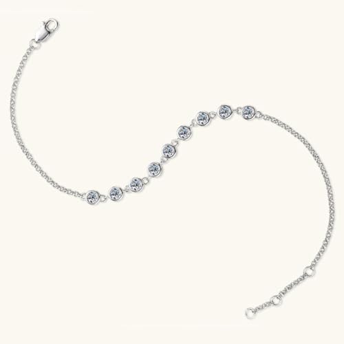 14K Gold 1ct Diamond Bracelets for Women with Lobster buckle(VS~VVS,D-Color)4