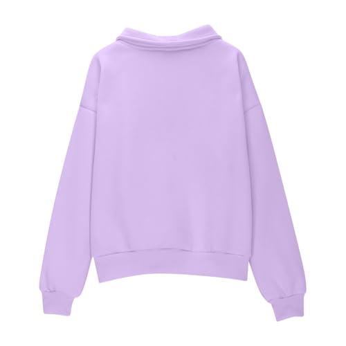 Sweatshirt for Teen Girls Half Zip Long Sleeve Pullover Sweater Loose Fit Casual Cute Fall Winter Clothes with Pocket 5