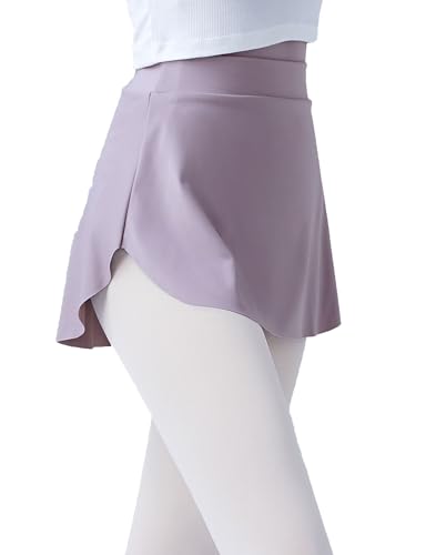 Daydance Light Purple Girls Ballet Skirt Pull On Bullet Point Skirt for Dance