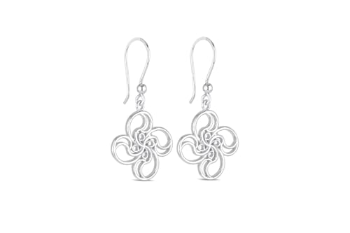 Lauburu croix basque en argent 925 boucles d'oreilles artisanales durables