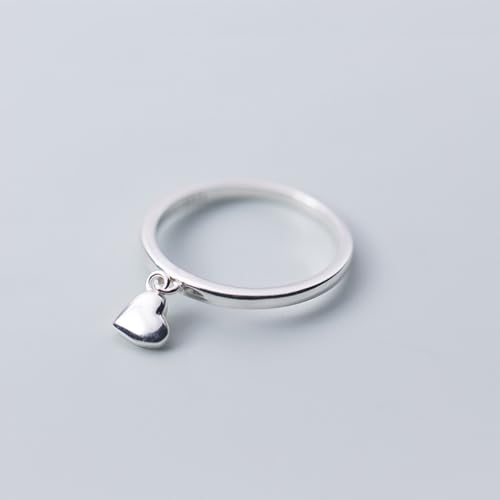 Izpack Dangling Love Heart Stacking Thin Ring For Women 925 Sterling Silver Hearted Charm Statement Knuckle Finger Bands Rings Cute Jewelry Gifts For Valentine'S Day thumb #3