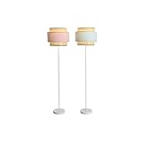  DKD Home Decor Lampadaire 38 x 38 x 154 cm Rose Métal Vert 220 V 50 W (2 Unités)