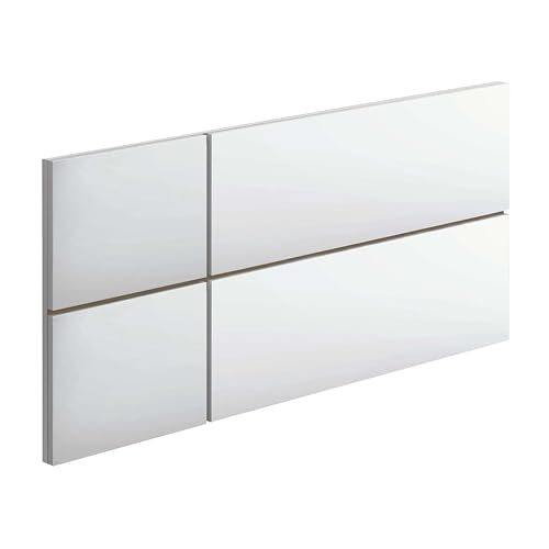 MUEBLES PITARCH | Cabecero Cama Doble de 150 Moderno Geométrico, Blanco, 50x160x3,2cm, Dormitorio de Matrimonio, Modelo Elsa