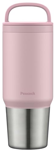 ピーコック魔法瓶工業(The-peacock) 【ハンドル付き・食洗器対応】 ピーコック 水筒 マグボトル 800ml 蓋付き ステンレスボトル 洗いやすい 保温保冷 パウダーピンク AEF-80 PP